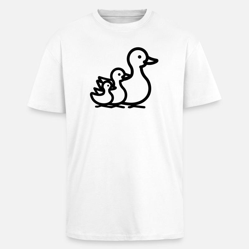 Entenfamilie - Oversized Heavyweight Unisex T-Shirt - Weiß