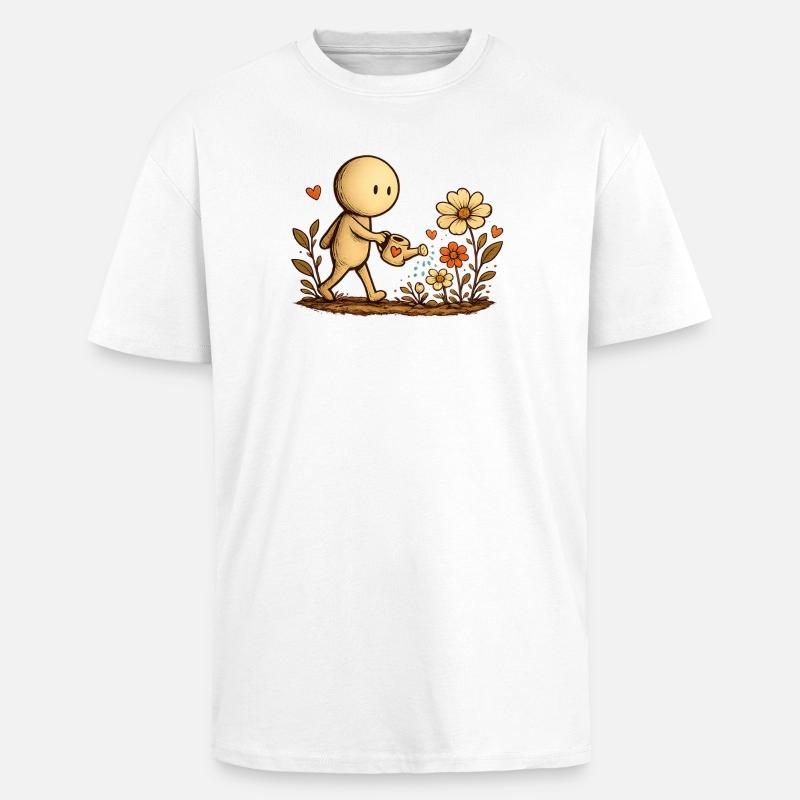 La Petite Pensée | L’amour des fleurs - T-shirt unisexe oversize épais - blanc