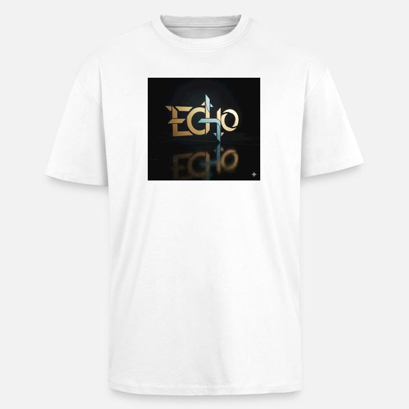 Jeu de lumière Echo Geometry - T-shirt unisexe oversize épais - blanc