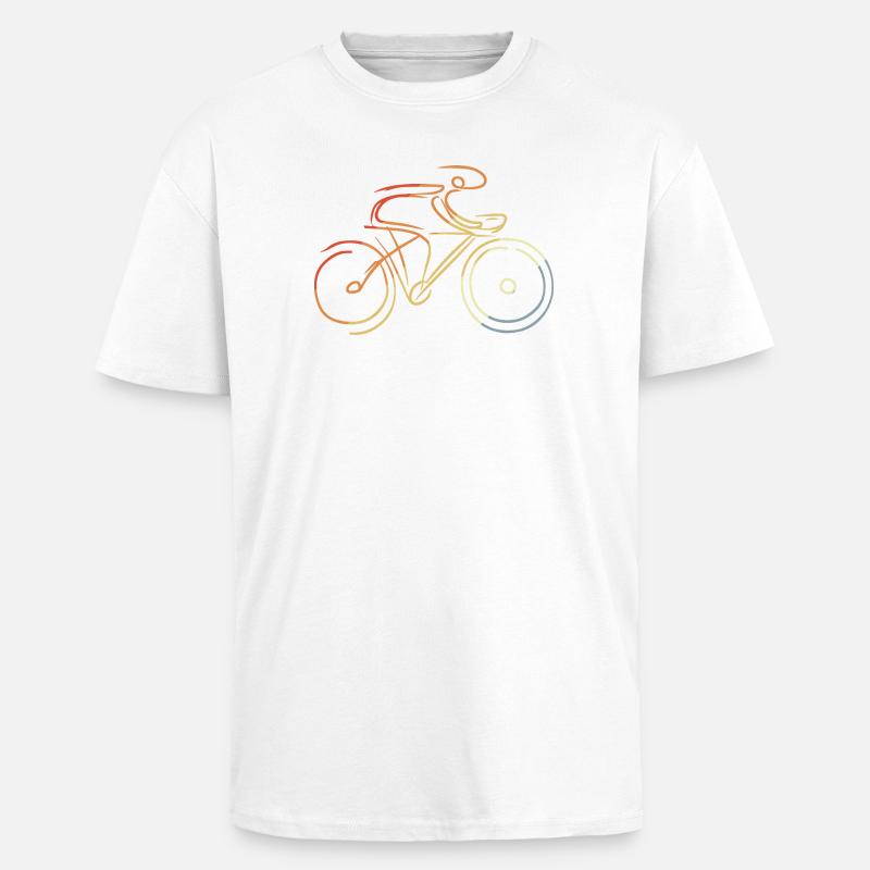 Cyclisme sur route - T-shirt unisexe oversize épais - blanc