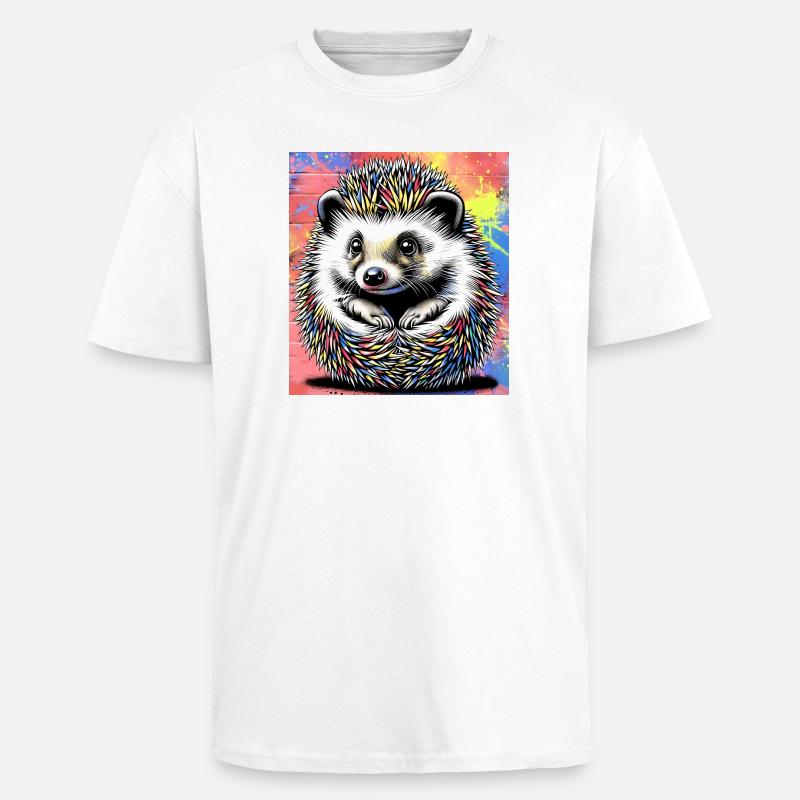 hérisson - T-shirt unisexe oversize épais - blanc