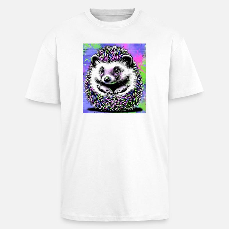 hedgehog - Unisex Oversized Heavyweight T-shirt - white