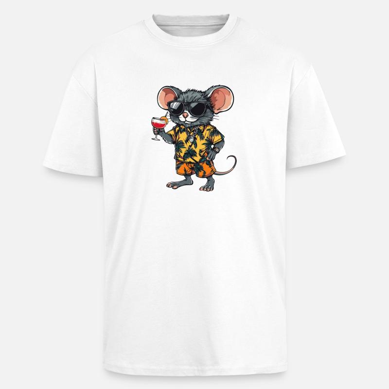Maus Comic Sommer - Oversized Heavyweight Unisex T-Shirt - Weiß