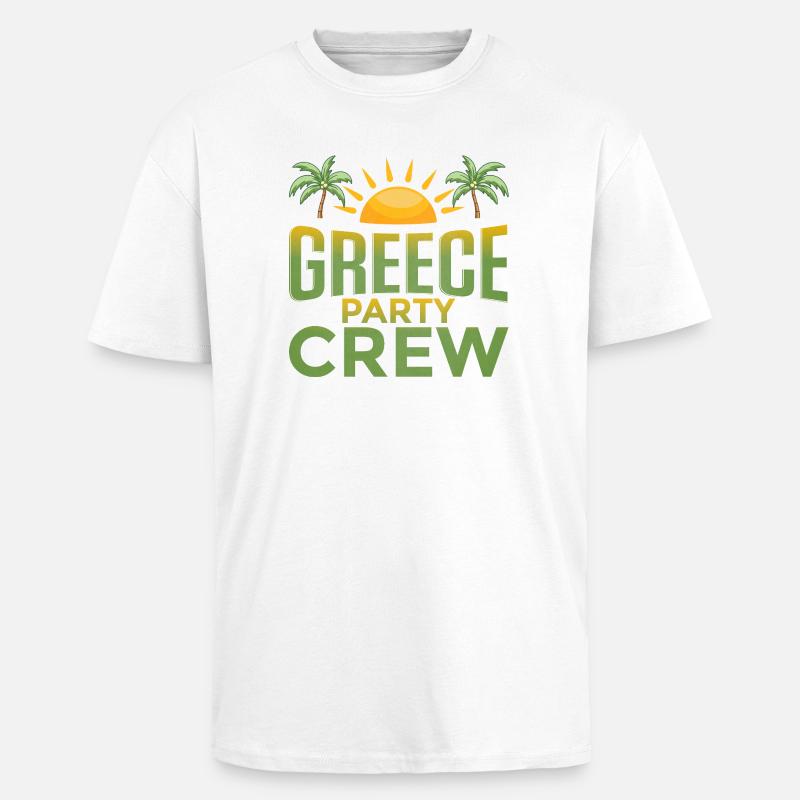 Greece Party Crew - Unisex Oversized Heavyweight T-shirt - white