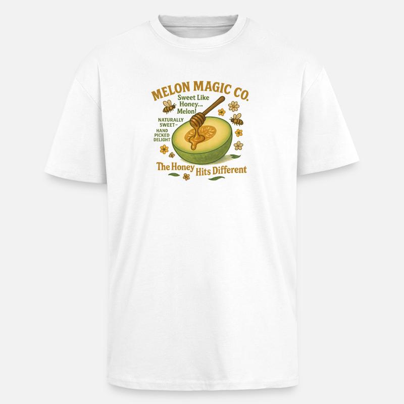 Melon Honey Magic Illustration - Unisex Oversized Heavyweight T-shirt - white