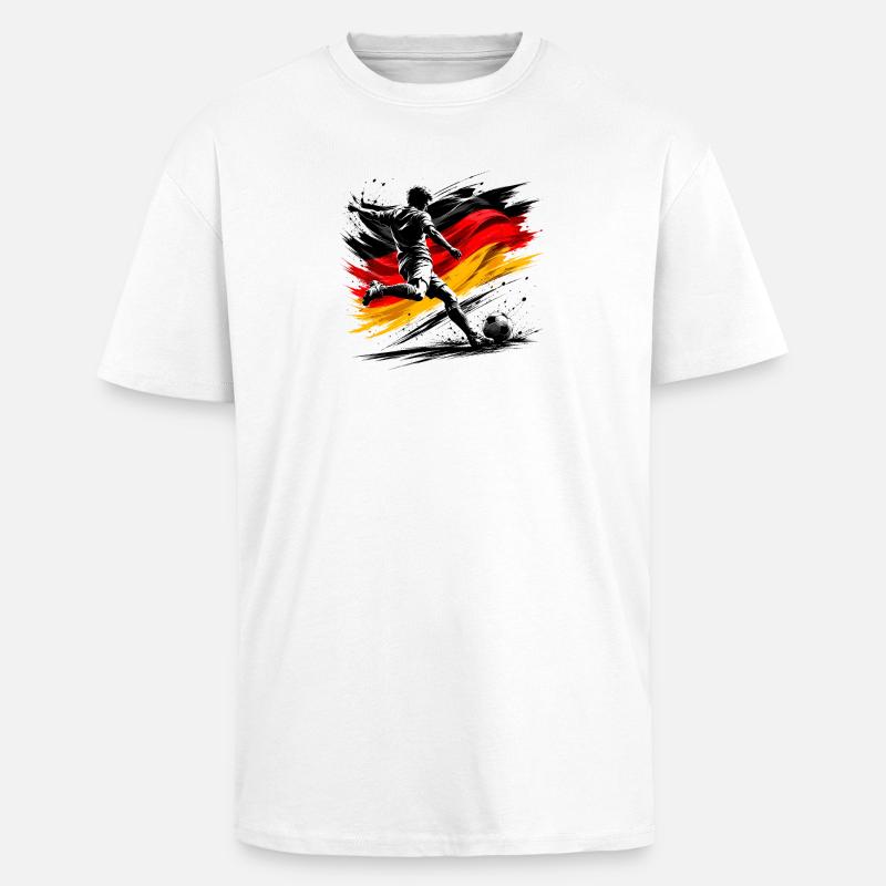 Kicker avec drapeau allemand - T-shirt unisexe oversize épais - blanc