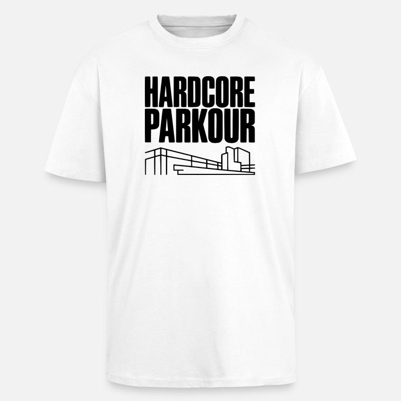 Hardcore Parkour - T-shirt unisexe oversize épais - blanc