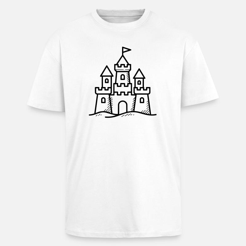 Château de sable - T-shirt unisexe oversize épais - blanc