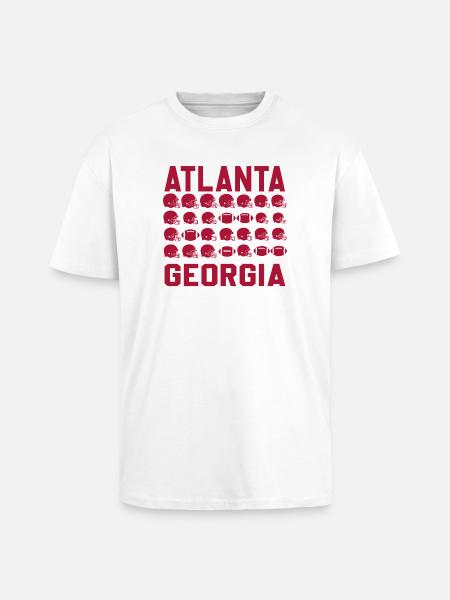 Atlanta Georgia's Gridiron Silhouettes - Unisex Oversized Heavyweight T-shirt - white
