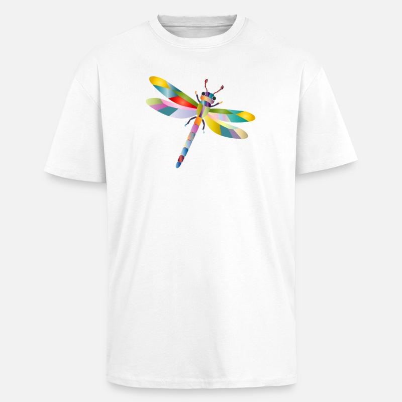 Bunte Libelle Regenbogen Stil - Oversized Heavyweight Unisex T-Shirt - Weiß
