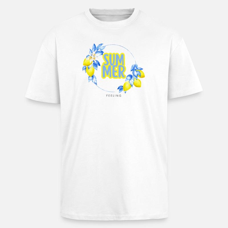 Cercle des citrons d’été - T-shirt unisexe oversize épais - blanc