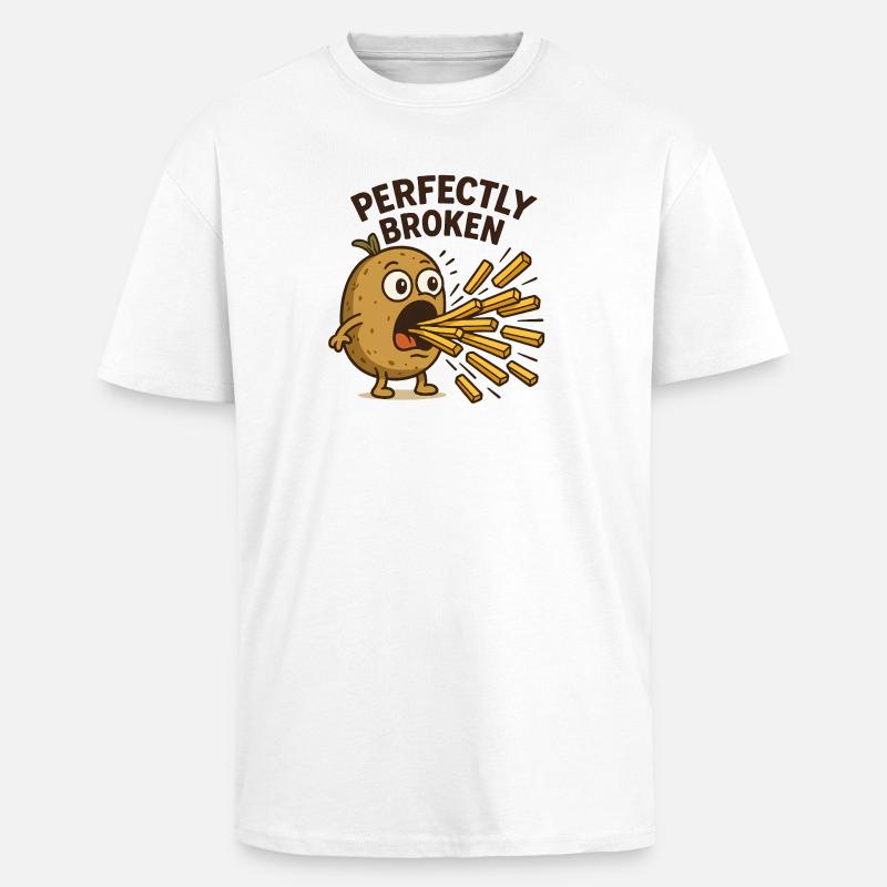 Perfect Broken Potato - Unisex Oversized Heavyweight T-shirt - white