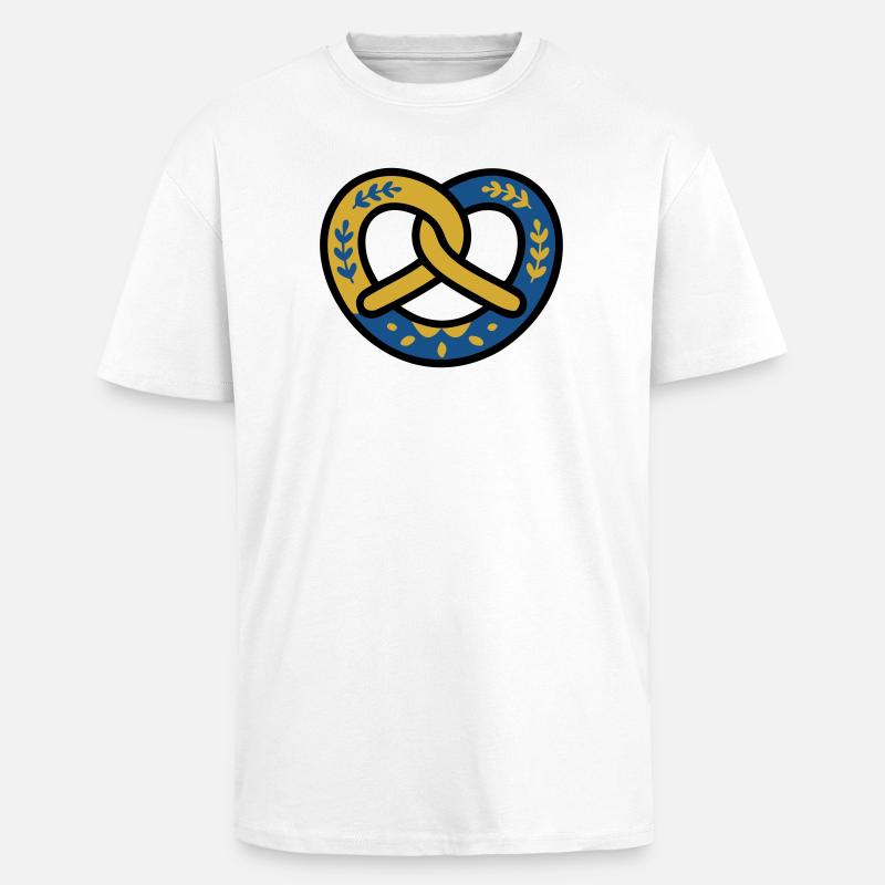 Pretzel Diamond Pattern Bavaria Volksfest Munich - Unisex Oversized Heavyweight T-shirt - white
