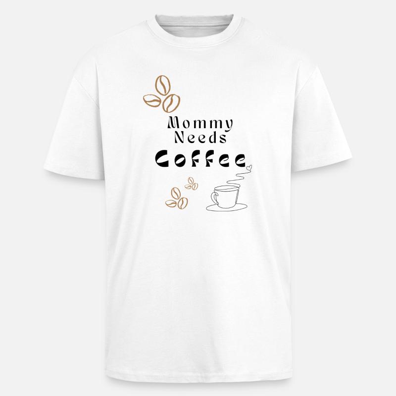 Coffee Beans Minimal Pattern - Unisex Oversized Heavyweight T-shirt - white