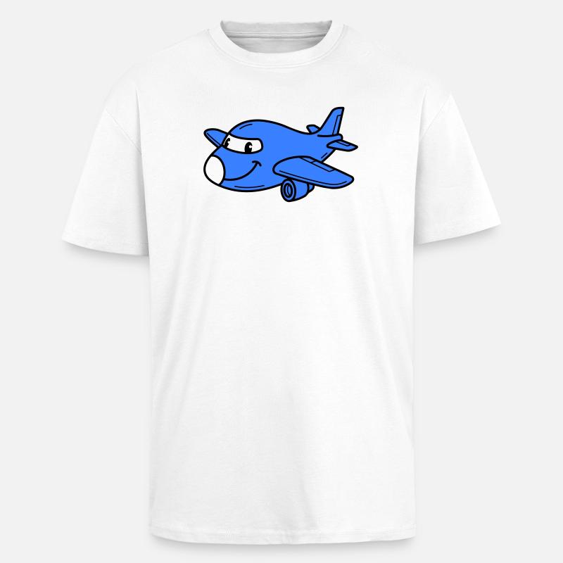 Airplane Kids - Oversized Heavyweight Unisex T-Shirt - Weiß