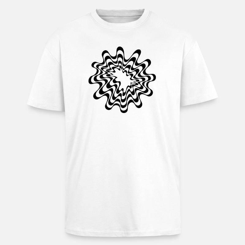 Conception géométrique du plasme - T-shirt unisexe oversize épais - blanc