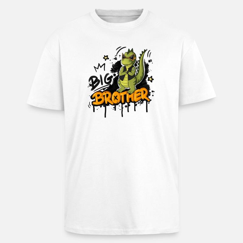 Dino Großer Bruder Style - Oversized Heavyweight Unisex T-Shirt - Weiß