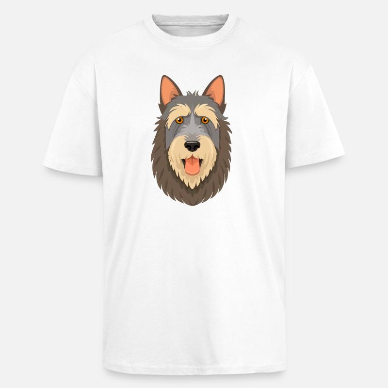 Irish Wolfhound (bande dessinée/portrait) - T-shirt unisexe oversize épais - blanc