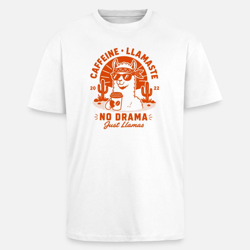 No Prob Llama Chill Spruch - Oversized Heavyweight Unisex T-Shirt - Weiß
