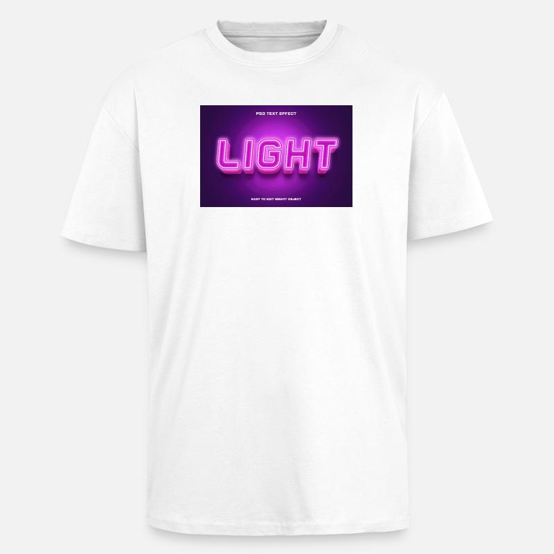 Neonlicht Light Schriftzug - Oversized Heavyweight Unisex T-Shirt - Weiß