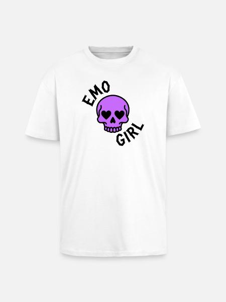 emo girl - Unisex Oversized Heavyweight T-shirt - white