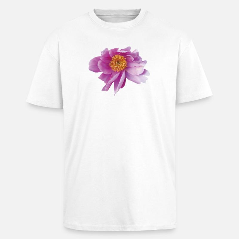Peony_Dancing_in_Wind - Oversized Heavyweight Unisex T-Shirt - Weiß