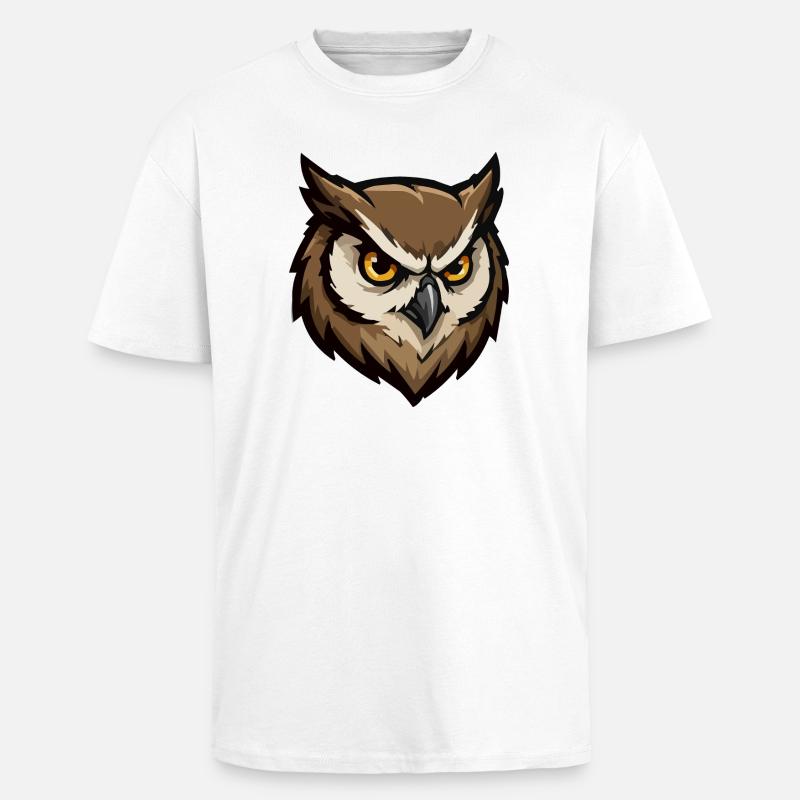 Wachender Eulenkopf Pixel-Stil - Oversized Heavyweight Unisex T-Shirt - Weiß