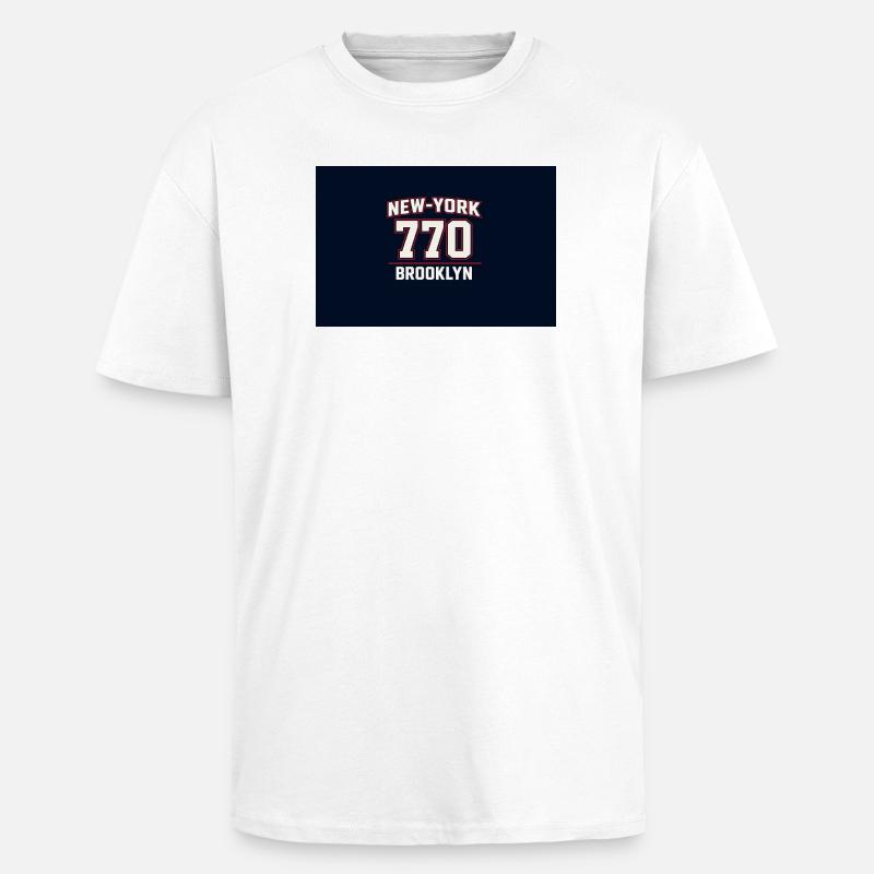 NY 770 Brooklyn  - T-shirt unisexe oversize épais - blanc