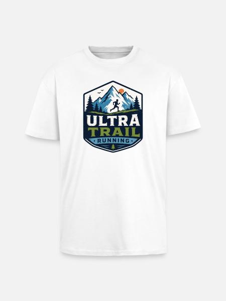 Ultra Trail Running - Unisex Oversized Heavyweight T-shirt - white
