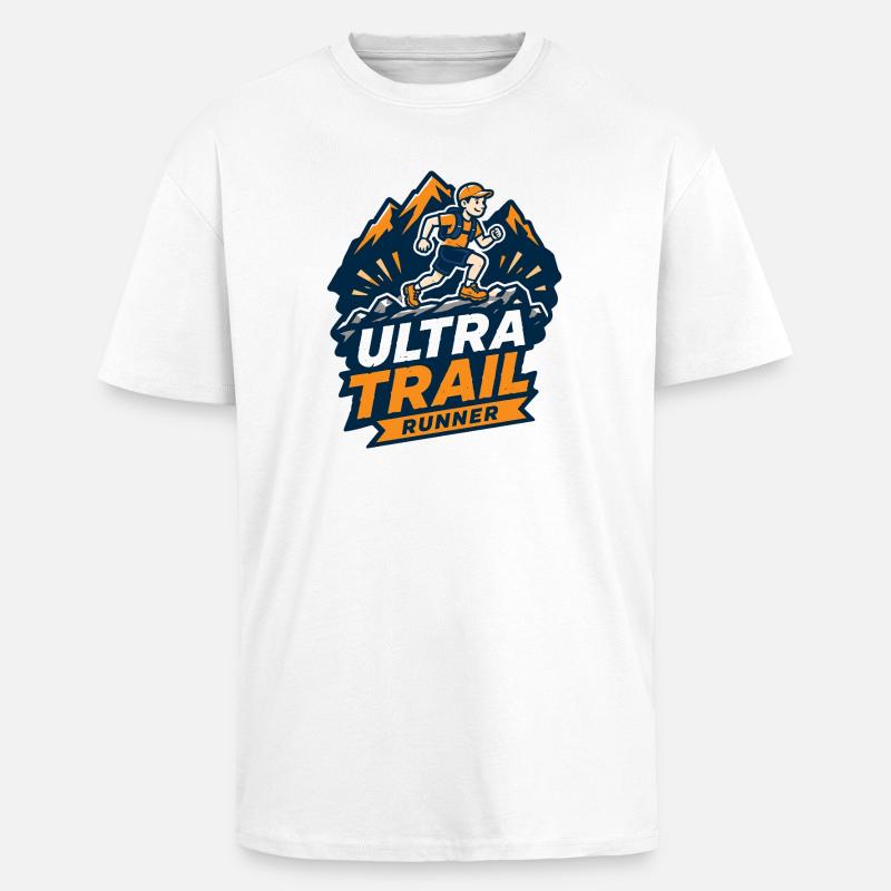 Coureur d’ultra-trail - T-shirt unisexe oversize épais - blanc