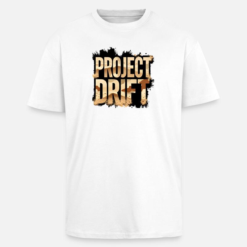 Project Drift Camouflage Racing Statement - Unisex Oversized Heavyweight T-shirt - white