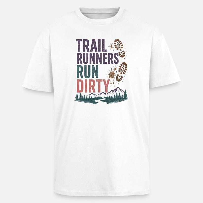 Trailrunner laufen schmutzig - Oversized Heavyweight Unisex T-Shirt - Weiß