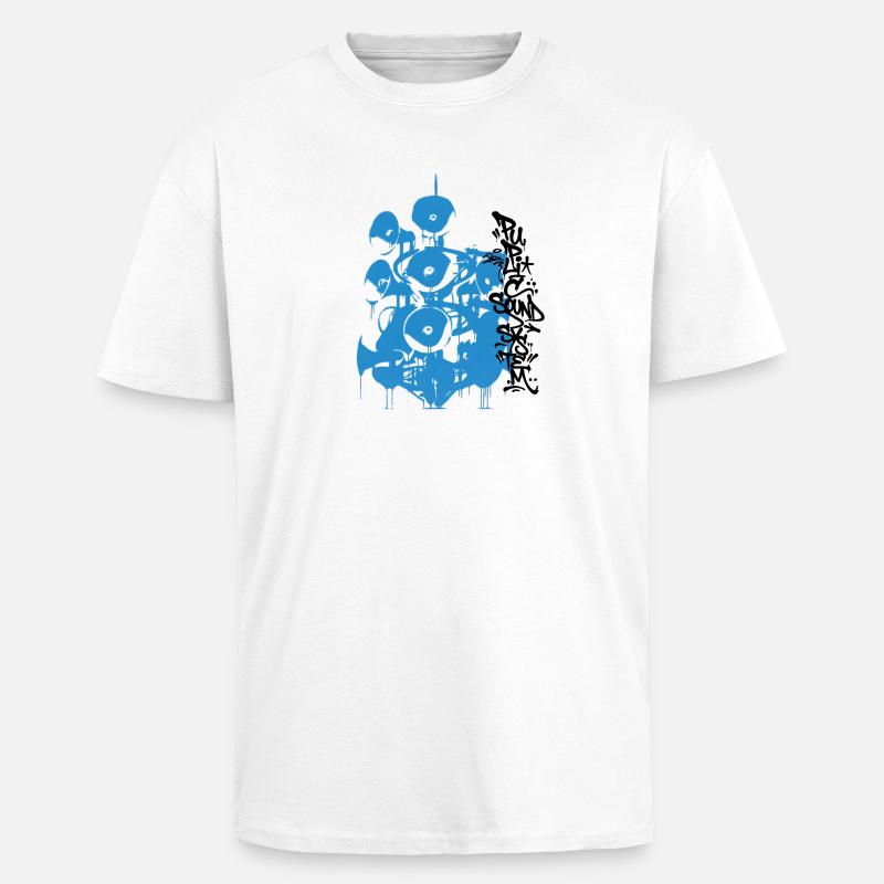 Public Soundsystem - T-shirt unisexe oversize épais - blanc