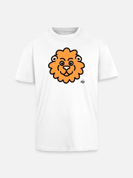 Lion Large - Unisex Oversized Heavyweight T-shirt - white