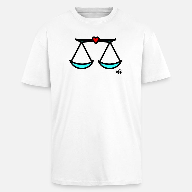 Waage groß - Oversized Heavyweight Unisex T-Shirt - Weiß