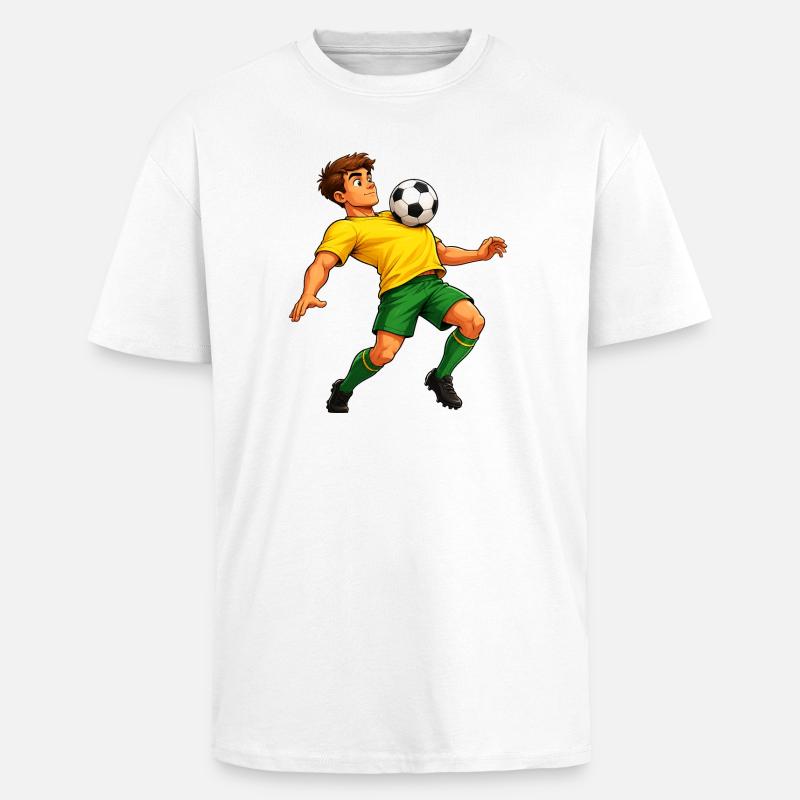 Fußball auf der Brust - Oversized Heavyweight Unisex T-Shirt - Weiß