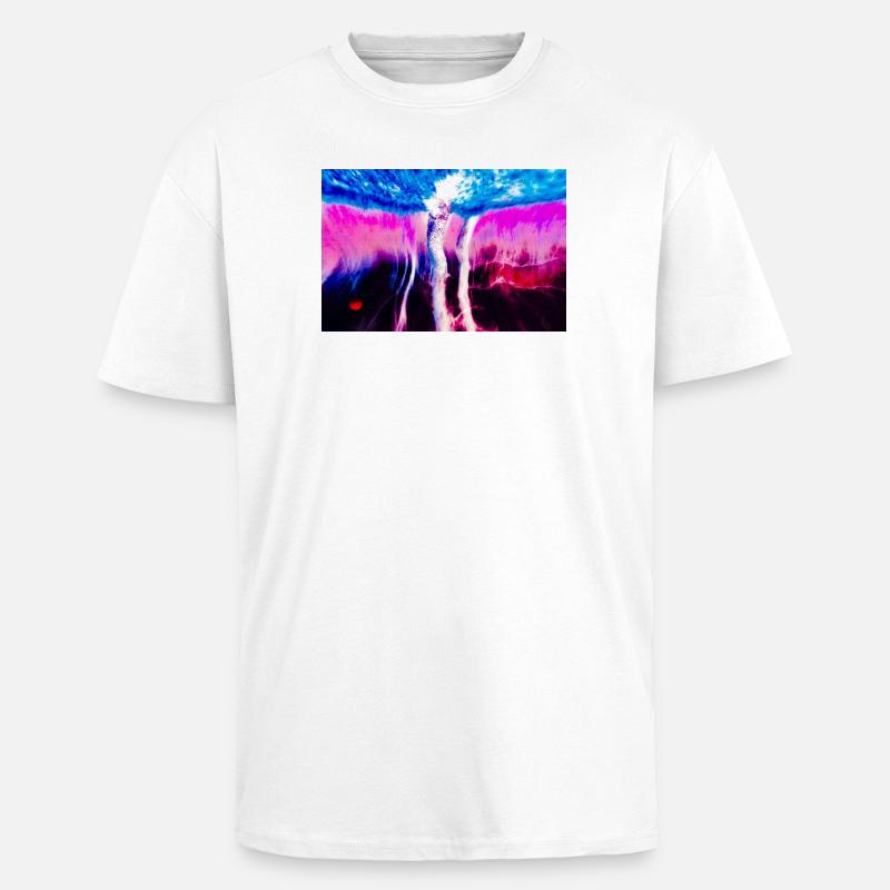 Neon Rift Psychedelic - Unisex Oversized Heavyweight T-shirt - white