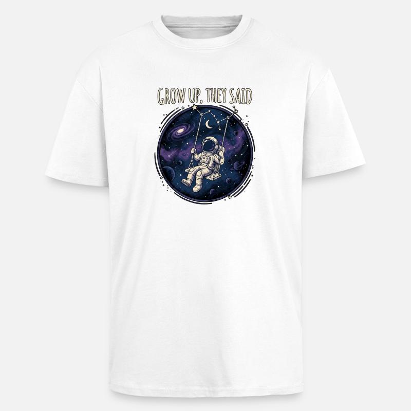 Grandis un peu, disaient - T-shirt unisexe oversize épais - blanc
