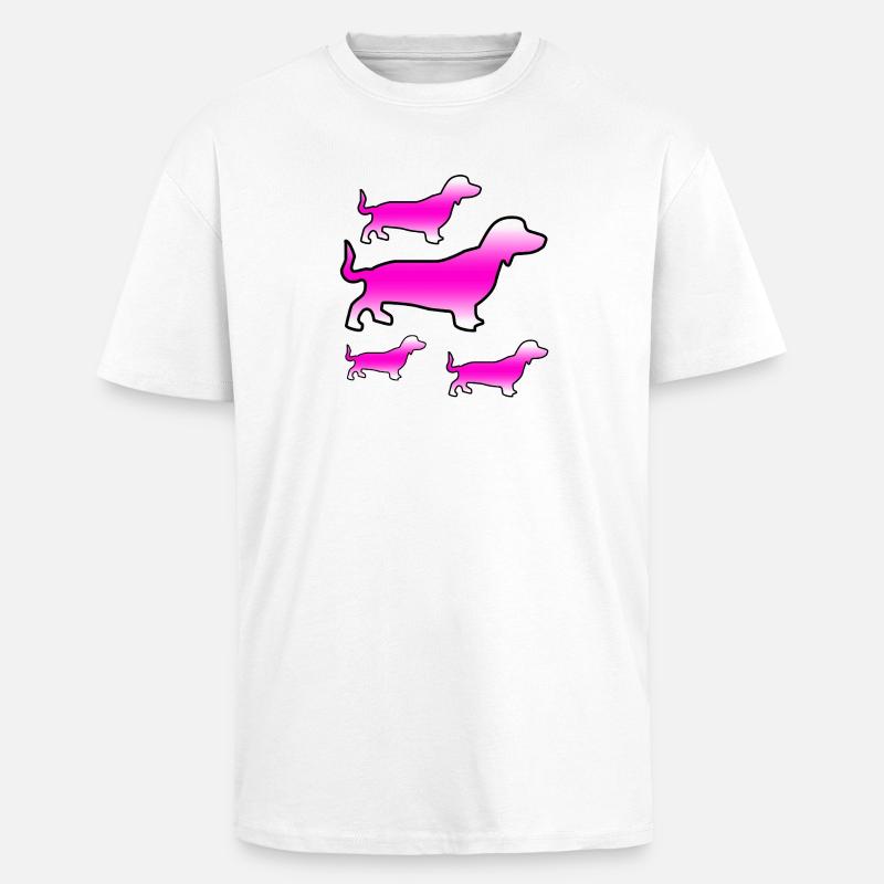 Teckel - T-shirt unisexe oversize épais - blanc