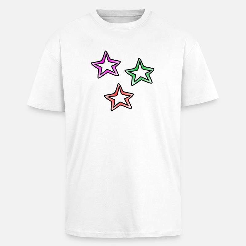 Sterne - Oversized Heavyweight Unisex T-Shirt - Weiß