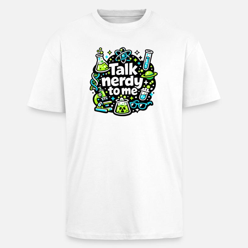 Parlez-moi de design geek - T-shirt unisexe oversize épais - blanc