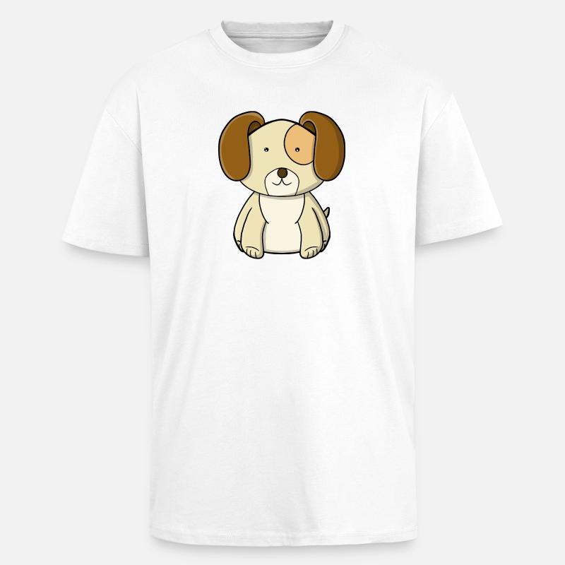 chiot mignon - T-shirt unisexe oversize épais - blanc