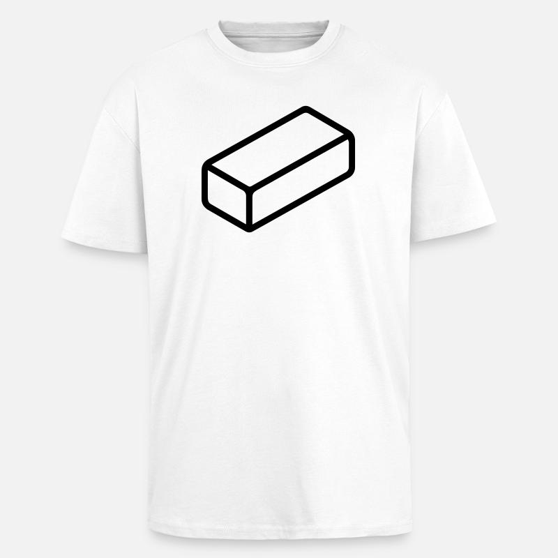 brique - T-shirt unisexe oversize épais - blanc