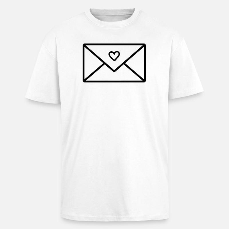lettre d’amour - T-shirt unisexe oversize épais - blanc