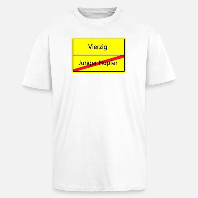 ortsschild_vierzig - Oversized Heavyweight Unisex T-Shirt - Weiß