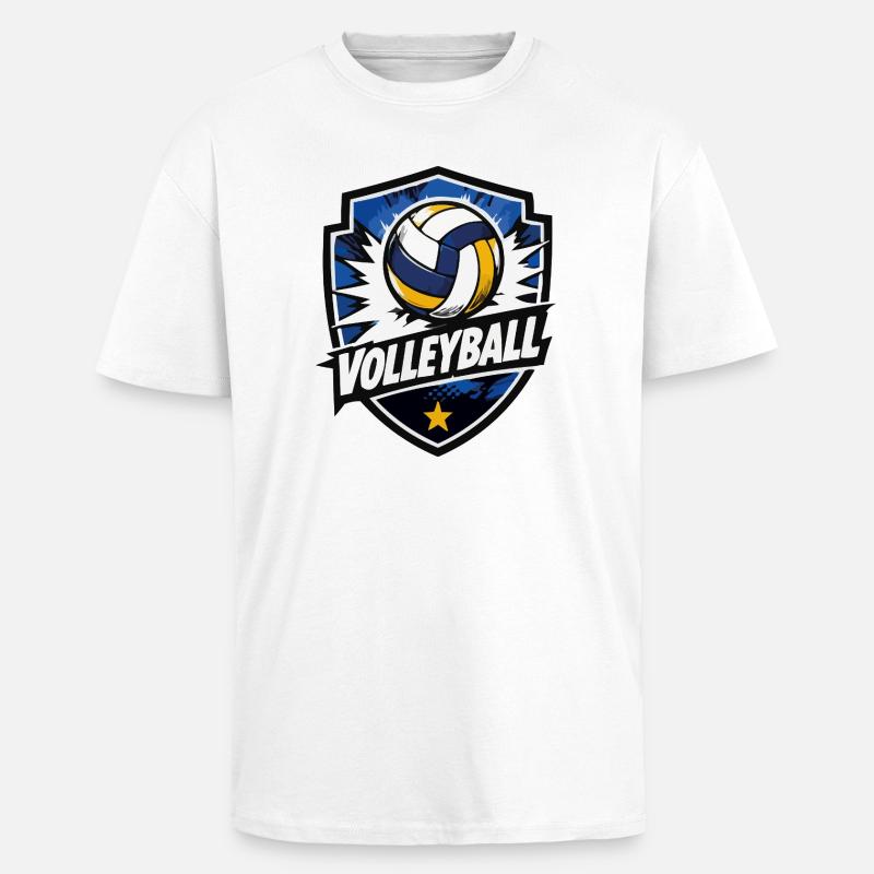 Volleyball Shield Dynamik - Oversized Heavyweight Unisex T-Shirt - Weiß