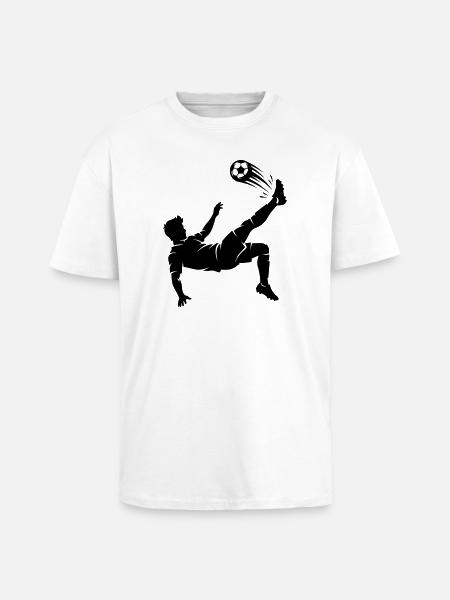 Fallrückzieher Fussball Silhouette - Oversized Heavyweight Unisex T-Shirt - Weiß
