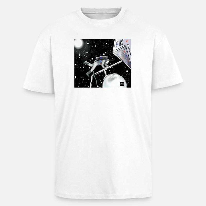 Space Explorer in Orbit - Unisex Oversized Heavyweight T-shirt - white