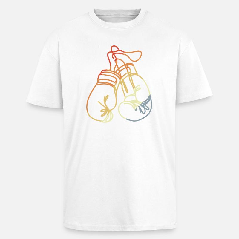 Gants de boxe style rétro - T-shirt unisexe oversize épais - blanc