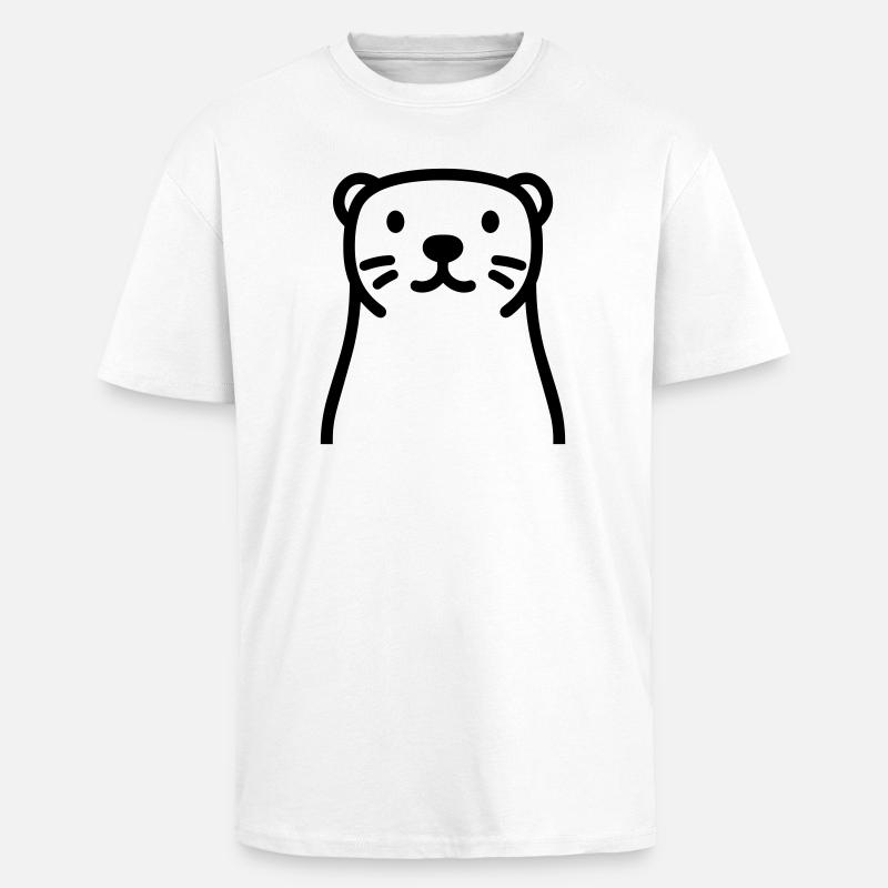 Otter - Oversized Heavyweight Unisex T-Shirt - Weiß